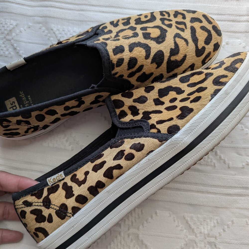 Keds x Kate spade animal print calf hair sneakers